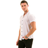 White Dotted European Made & Designed Hawaiian Summer Shirts For Men